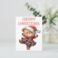 Dancing Bear Cub - Christmas Card