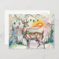 Festive Christmas Deer Postcard