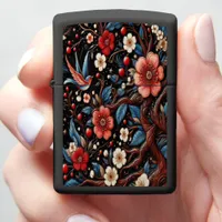 Floral Cherry Blossom Bluebird Artwork Zippo Lighter