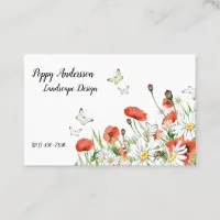 Poppies, Wildflowers, Butterflies Business Card