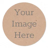 Minimalist Organic Rustic Brown Kraft Paper Print Classic Round Sticker