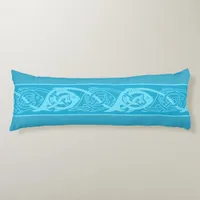 Celtic Knotwork Fish in Blue Body Pillow