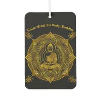 Golden Buddha Surrounded by Intricate Patterns Air Freshener