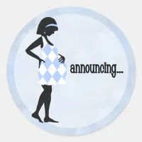 Blue Baby Announcement Stickers