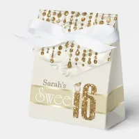 Satin Jewel Sweet Sixteen Gold ID260 Favor Boxes