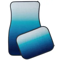 Light to Dark Ocean Blue Ombre Car Floor Mat