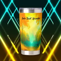 Boho Soul Unveiled Green and Yellow monogram | Insulated Tumbler