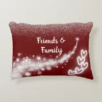 White glitter, monogrammed on maroon | accent pillow