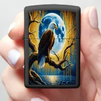 Eagle's Silhouette on Golden Willow Zippo Lighter