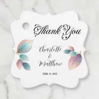 Ethereal Beauty Soft Tone Whimsical Pastel Leaves Favor Tags