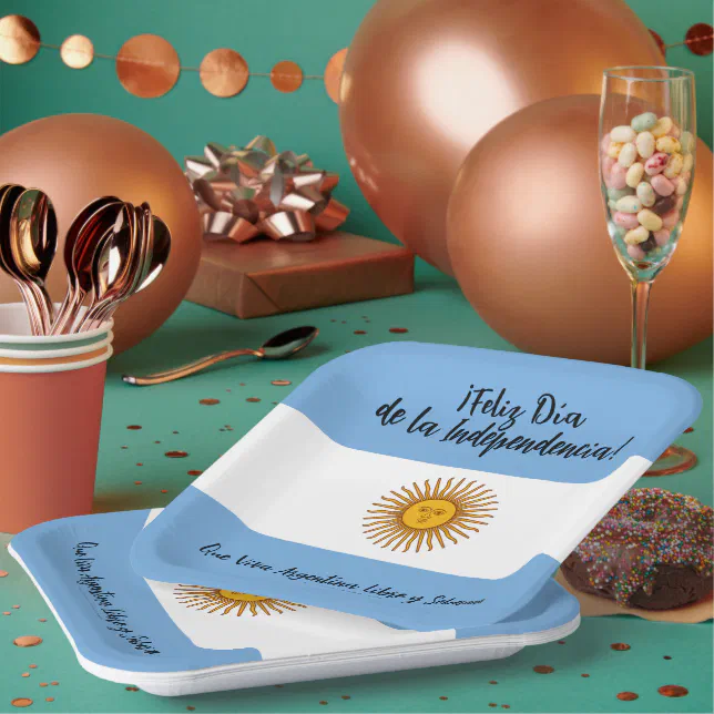 Argentina Independence Day Flag Paper Plates