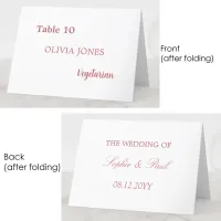 Individual Guest Dusty Rose Wedding Place Card