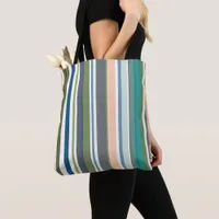 Striped Grocery Shopping Tote Bag