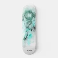 *~* Dream Boho Catcher Sacred Tribal Shamanic Aqua Skateboard