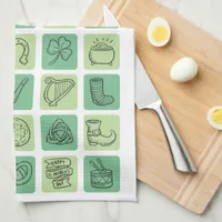 St. Patrick's Hand Drawn Icons ID635 Kitchen Towel