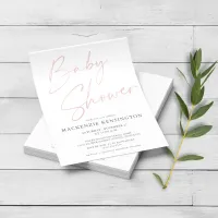 Modern Blush Pink Script Baby Shower FLYER