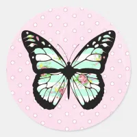 Cute Whimsical Pink and Teal Butterfly Stickers