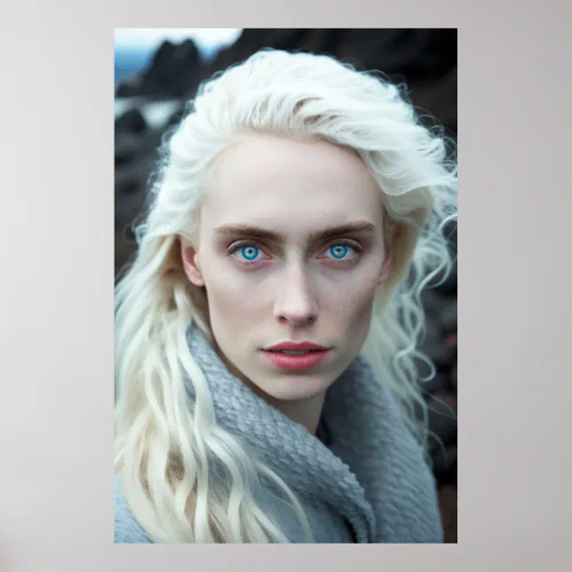 Icelandic Woman Portrait Photograph Poster