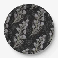 Dark & Moody Art Nouveau Lavender Floral Paper Plates