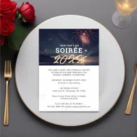 Elegant Fireworks Annual Company New Year's Soirée Invitation