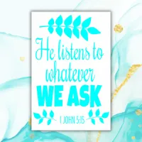 Bible verse turquoise | Archival Heavyweight Paper Poster