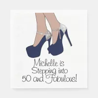 Personalized "Stepping into 50 and Fabulous" Party Napkins