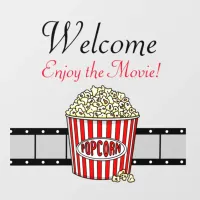 Welcome Enjoy the Movie | Retro Popcorn Floor Decals