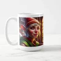 Personalized Merry Christmas Auntie| Cute Elf Coffee Mug