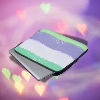 Green, Purple, Grey - Brush Strokes | Laptop Sleeve