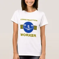 Construction Worker Humor Blue Sign Gym Girl T-Shirt