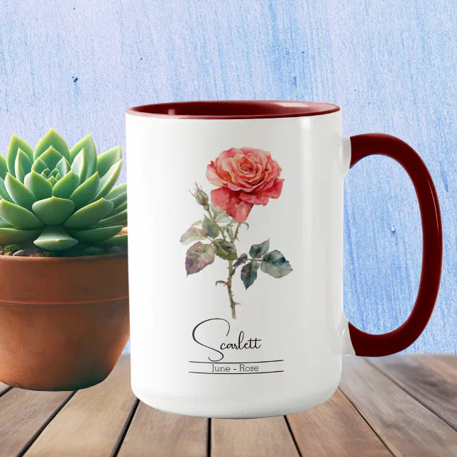 Birth Month Flower June Rose Mug