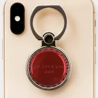 Masculine Modern Red Metal Bottle Cap Phone Ring Stand