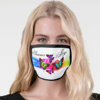 Gorgeous Summer Butterflies Artwork Rainbow Colors Face Mask