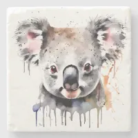 Koala Bear Portrait Stone Coaster