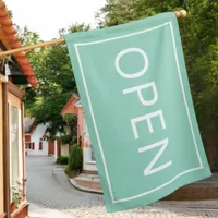 Pastel Green Small Business Open Sign Outdoor Flag