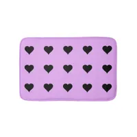 Goth Pink and Black Heart Design Bath Mat