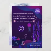 Under the Sea Glow Graduation Party Photo Invitation