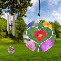 My Heart is Filled with Flowers Photo Collage Wind Chime