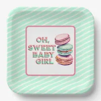Oh Sweet Baby Girl Macaron Themed Baby Shower Paper Plates