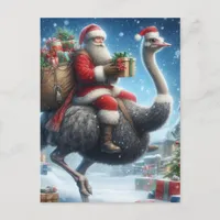 Santa and the Ostrich Postcard