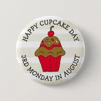 Happy Cupcake Day August Food Holiday Button