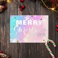 Pastel Elegant Winter Wonderland  Foil Holiday Card