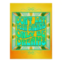 Watercolor Art Dream Quote Positive Affirmation Poster