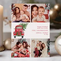 Vintage Red Truck | Christmas Photo Holiday Card