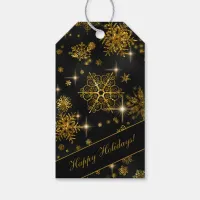 Prettiest Snowflakes Pattern Gold/Black ID846 Gift Tags