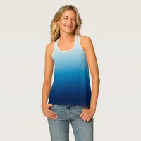 Light Sky to Deep Blue Sea Ombre Tank Top