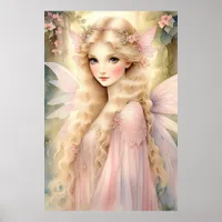 Enchanting Peach Glow Fairy Poster