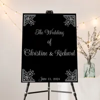 Bold Black and White Vintage Wedding Personalized Foam Board