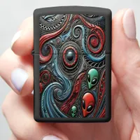 Alien Patterns Unveiling Cosmic Secrets Zippo Lighter