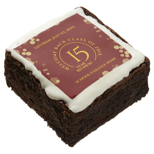 Red & Gold School College Class Reunion Brownie